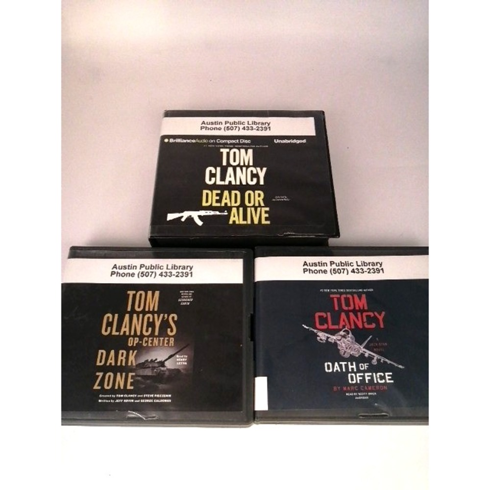 Audio Books CD Author‎ Tom Clancy Lot of 3 Thriller Fiction Novels Unabridged